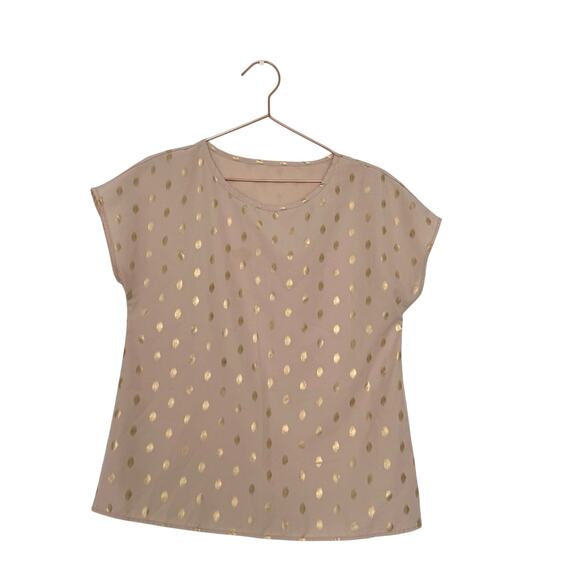 no branding Tops - Elegant Gold Dot Women's Blouse